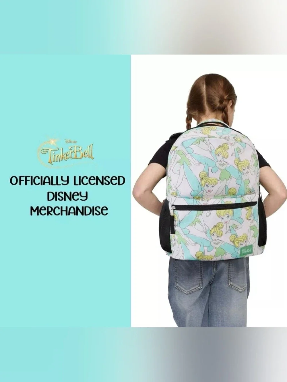 Disney's Tinker Bell All Over Print Backpack - For Adult Or Kid